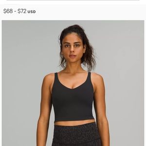 Lululemon Align Cropped Tank, Black Size 8